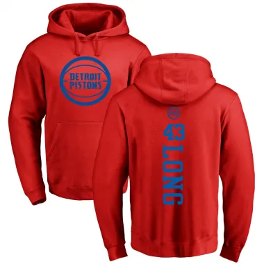 Red Men's Grant Long Detroit Pistons Branded One Color Backer Pullover Hoodie