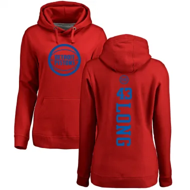 Red Women's Grant Long Detroit Pistons Branded One Color Backer Pullover Hoodie